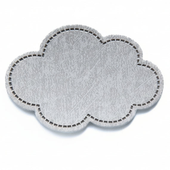 Jessy Sewing Kunstleder-Label mit aufgedruckter Nähnaht "Cloud" - grau