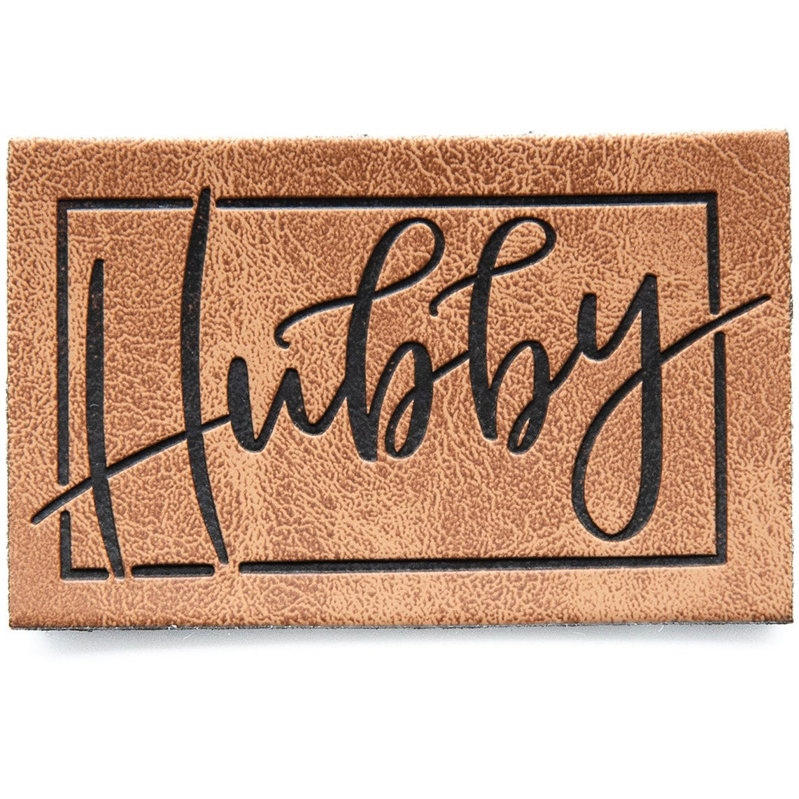 Jessy Sewing Kunstleder-Label "Hubby" - braun