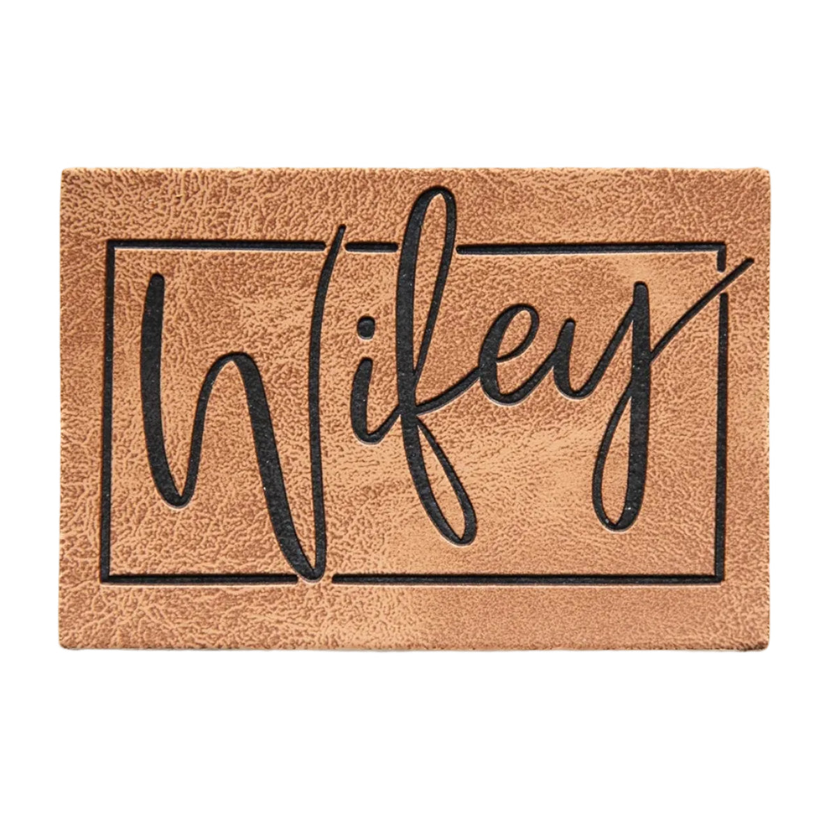 Jessy Sewing Kunstleder-Label "Wifey" - braun