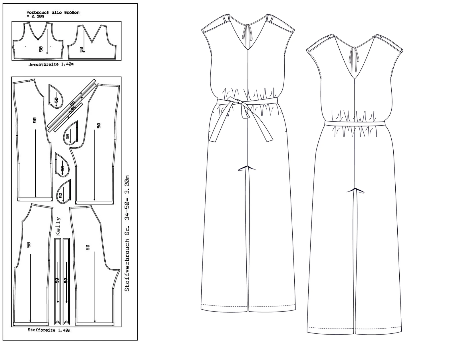 Papierschnittmuster Overall Kelly