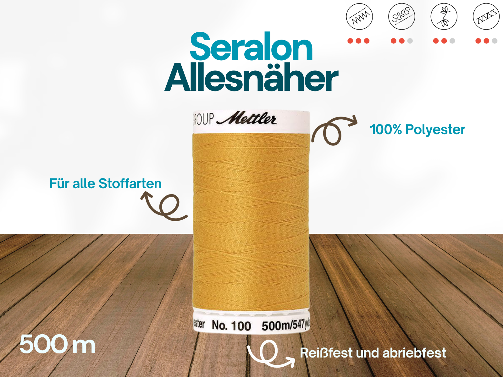 🧵 SERALON® - Allesnähergarn - 500 m - Nähgarn