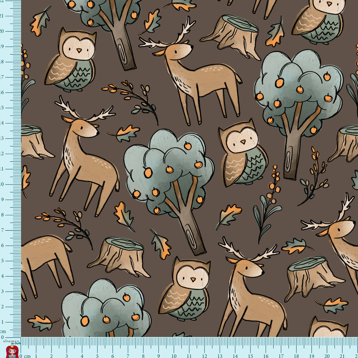 Eigenproduktion Jersey - Reaktivdruck - WaldZeit Katzengold-Design - braun