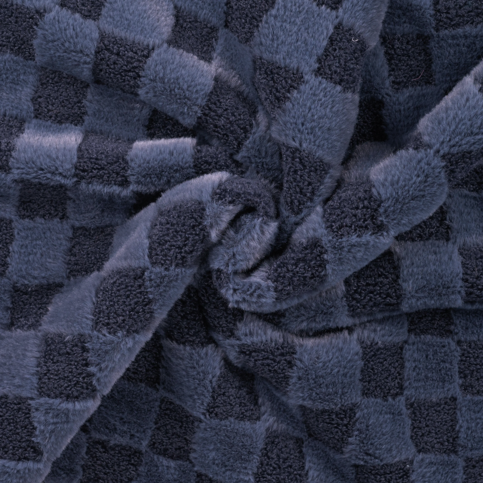 Fellimitat Bouclé Stoff - Karomuster