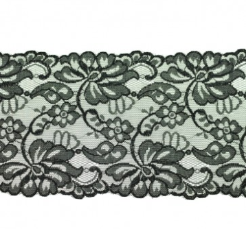 Elastische Spitze extrabreit ca. 14,5 cm - Blumenranken