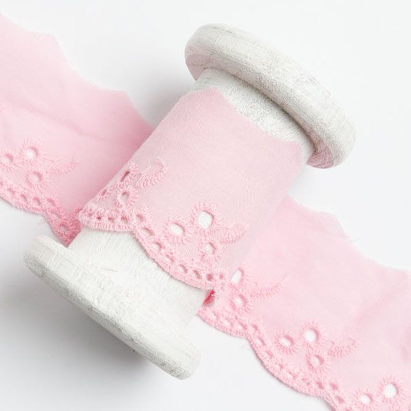 Spitze Broderie Baumwolle ca. 42mm - Blätterzweige