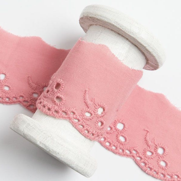 Spitze Broderie Baumwolle ca. 42mm - Blätterzweige