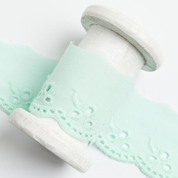 Spitze Broderie Baumwolle ca. 42mm - Blätterzweige