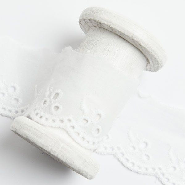 Spitze Broderie Baumwolle ca. 42mm - Blätterzweige