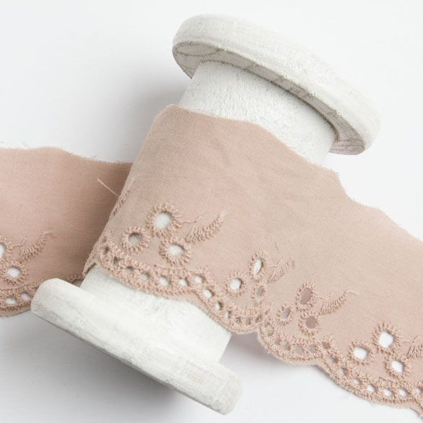 Spitze Broderie Baumwolle ca. 42mm - Blätterzweige