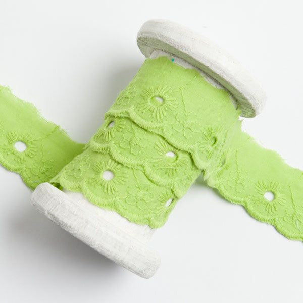 Spitze Broderie Baumwolle ca. 25mm - Blumen