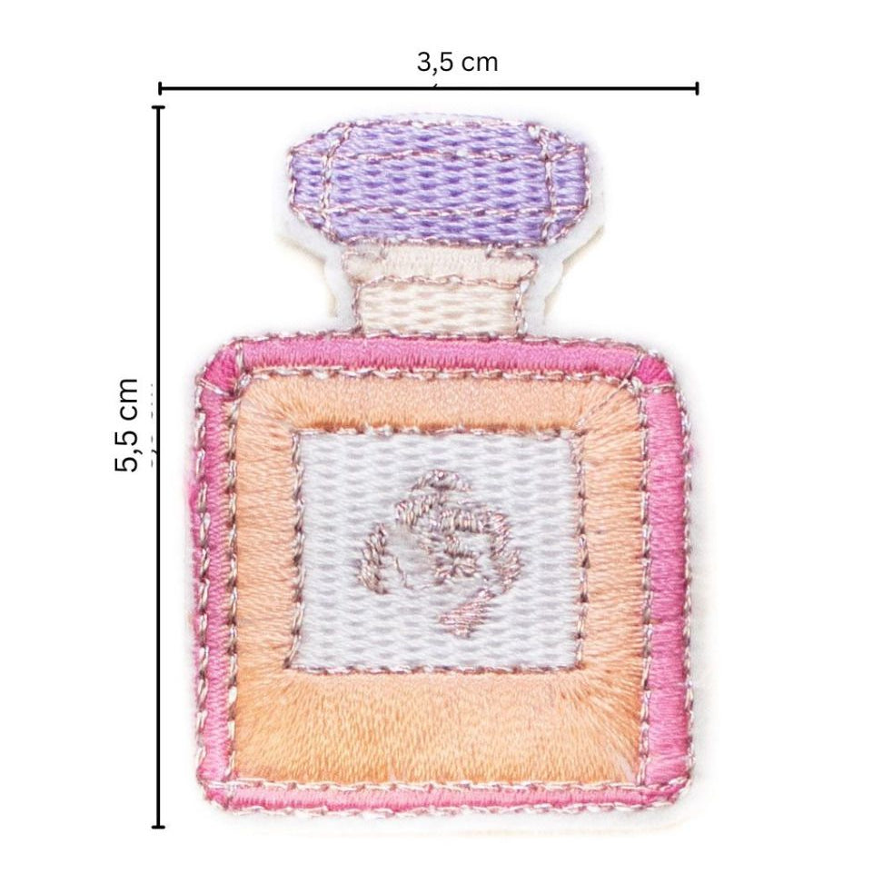 Stick-Applikation zum Aufbügeln ca 3,5 cm x 5,5 cm - Parfum - rosa