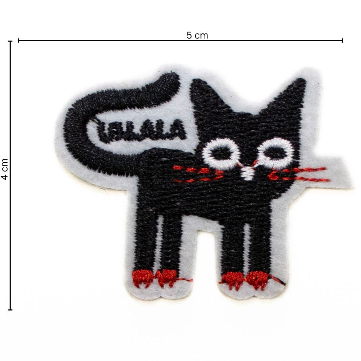 Stick-Applikation zum Aufbügeln ca 5,0 cm x 4,0 cm - Katze - schwarz