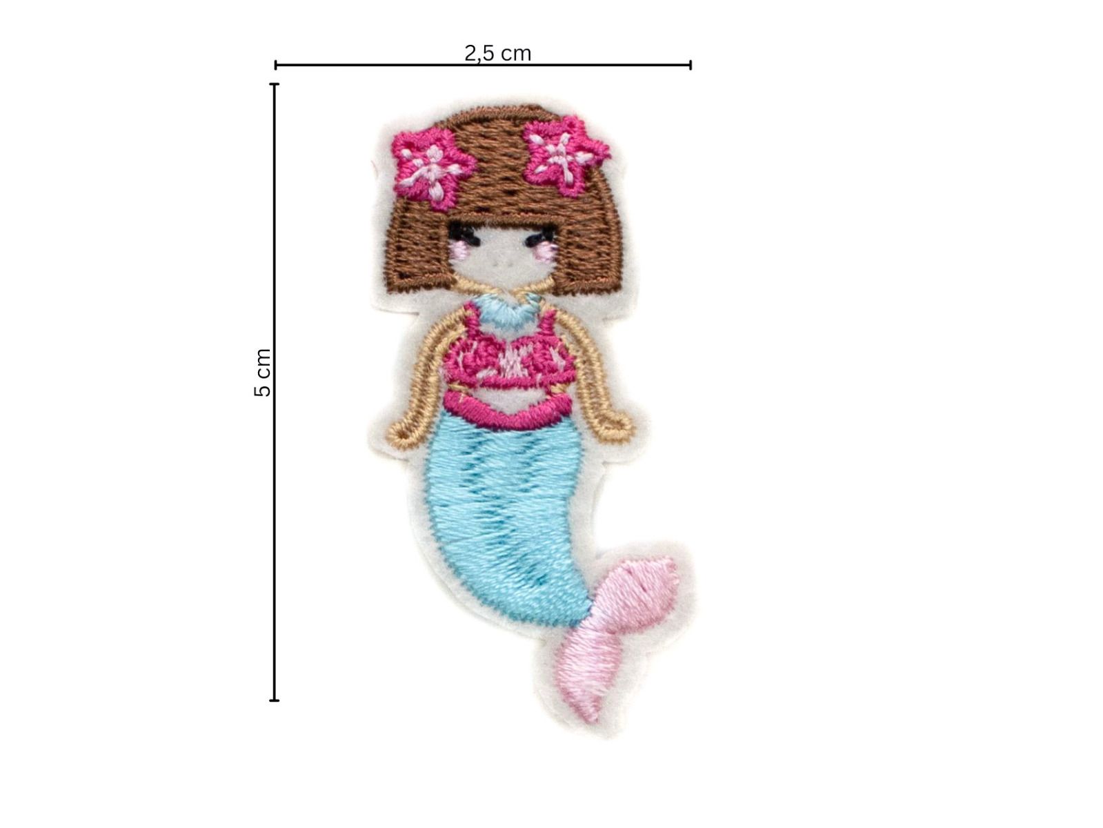 Stick-Applikation zum Aufbügeln ca 2,5 cm x 5,0 cm - Meerjungfrau