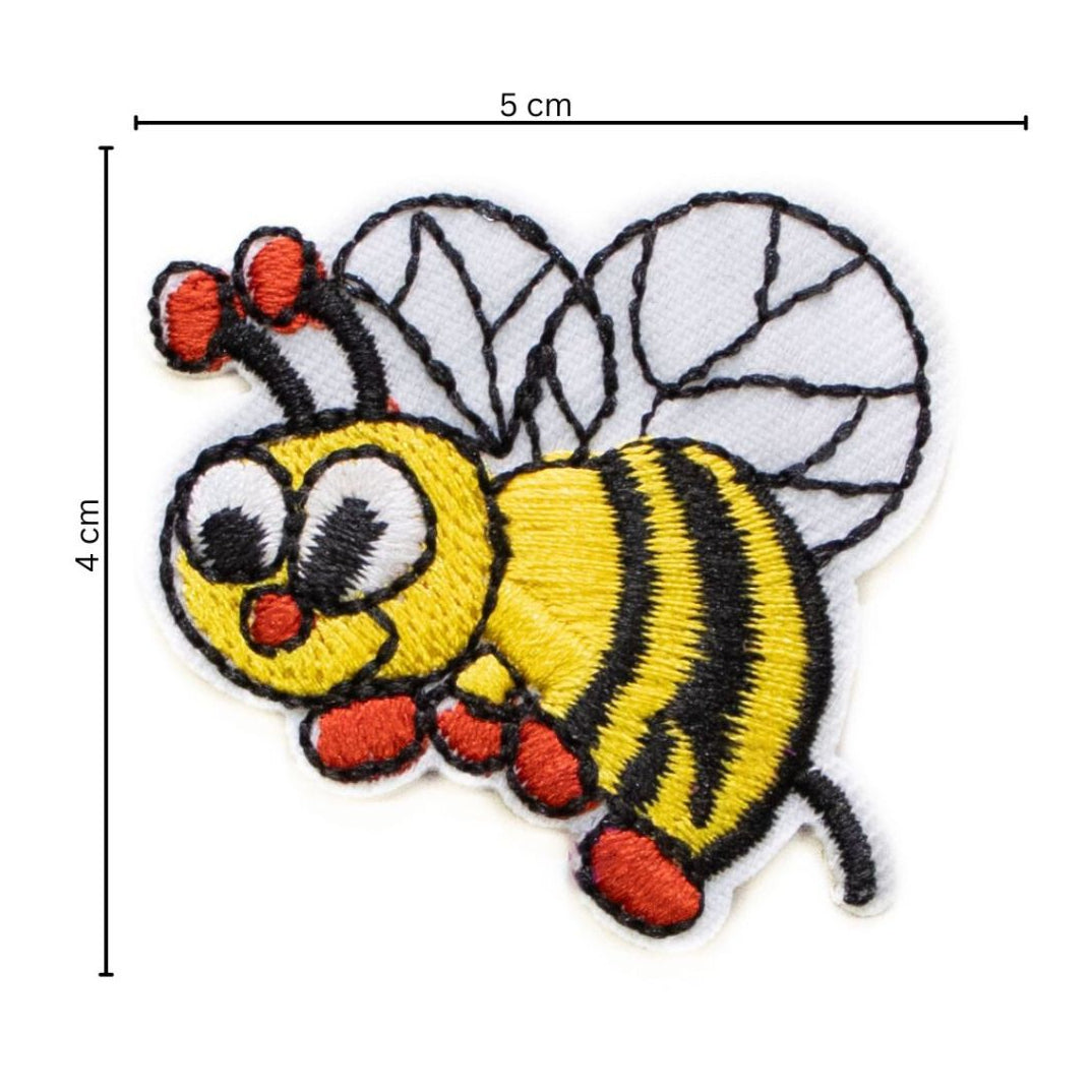 Stick-Applikation zum Aufbügeln ca 5,0 cm x 4,0 cm - süße Biene - gelb