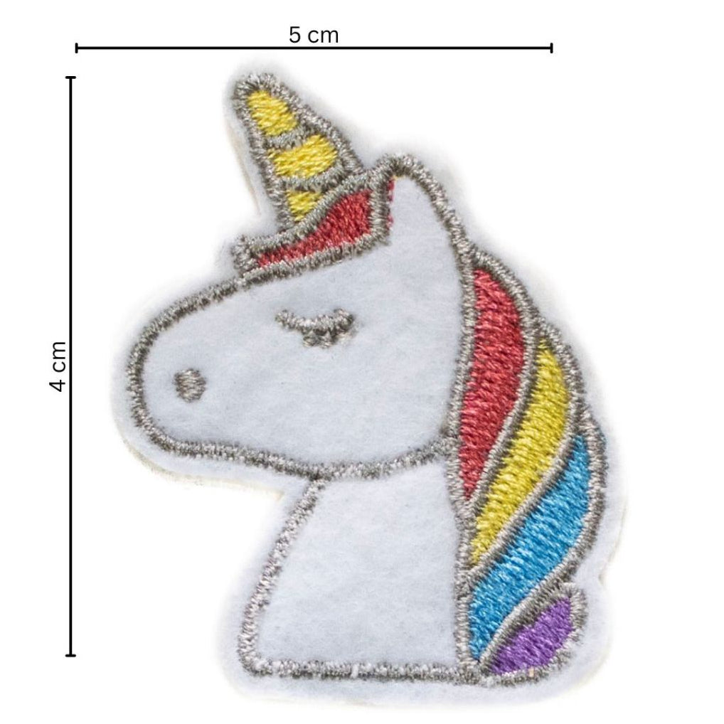 Stick-Applikation zum Aufbügeln - süßes Einhorn - weiß