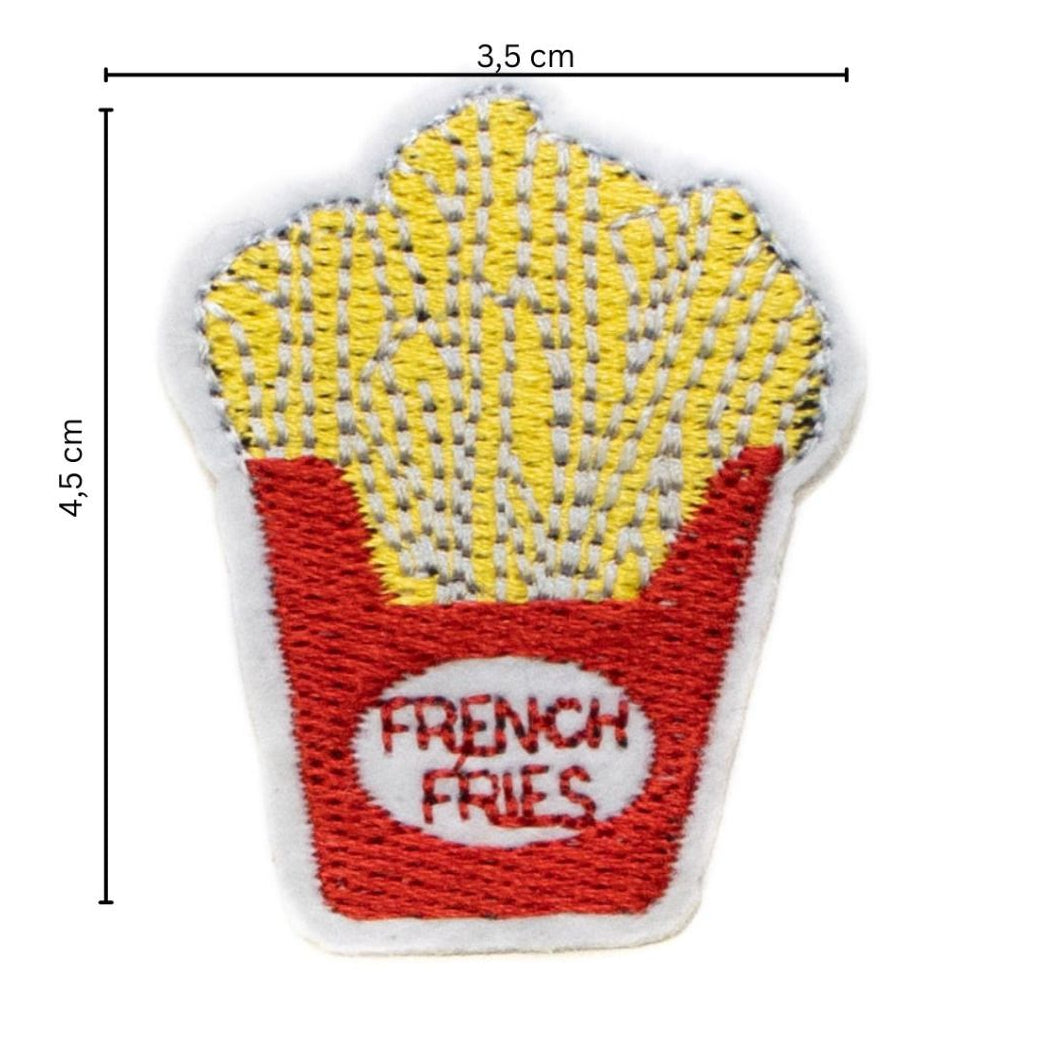 Stick-Applikation zum Aufbügeln ca 3,5 cm x 4,5 cm - Pommes - gelb