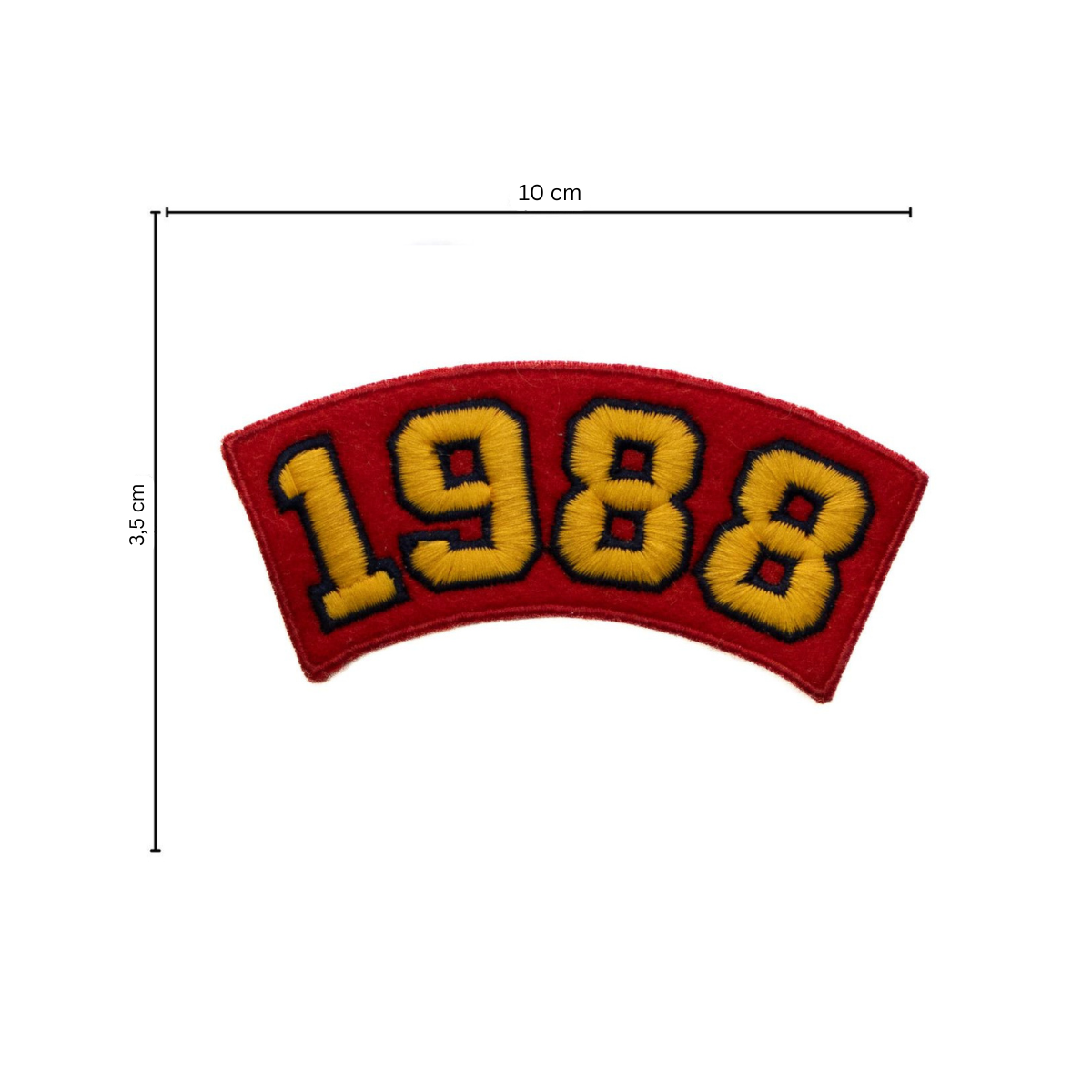 Stick-Applikation zum Aufnähen ca 3,5 cm x 10 cm - 1988 - rot