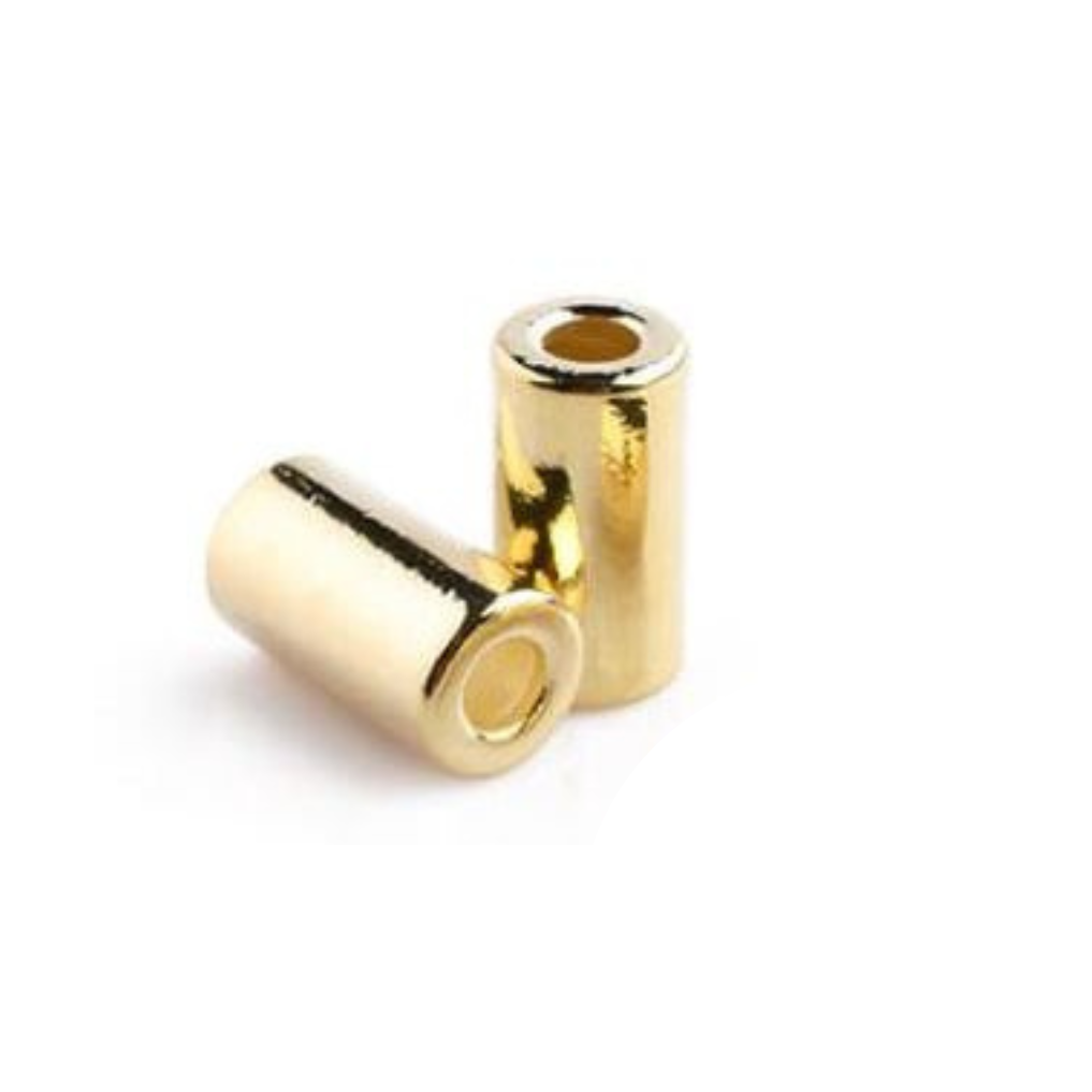 2 Kordelenden- 14 x 9 mm - für Kordeln mit max. 4 mm Durchmesser - gold