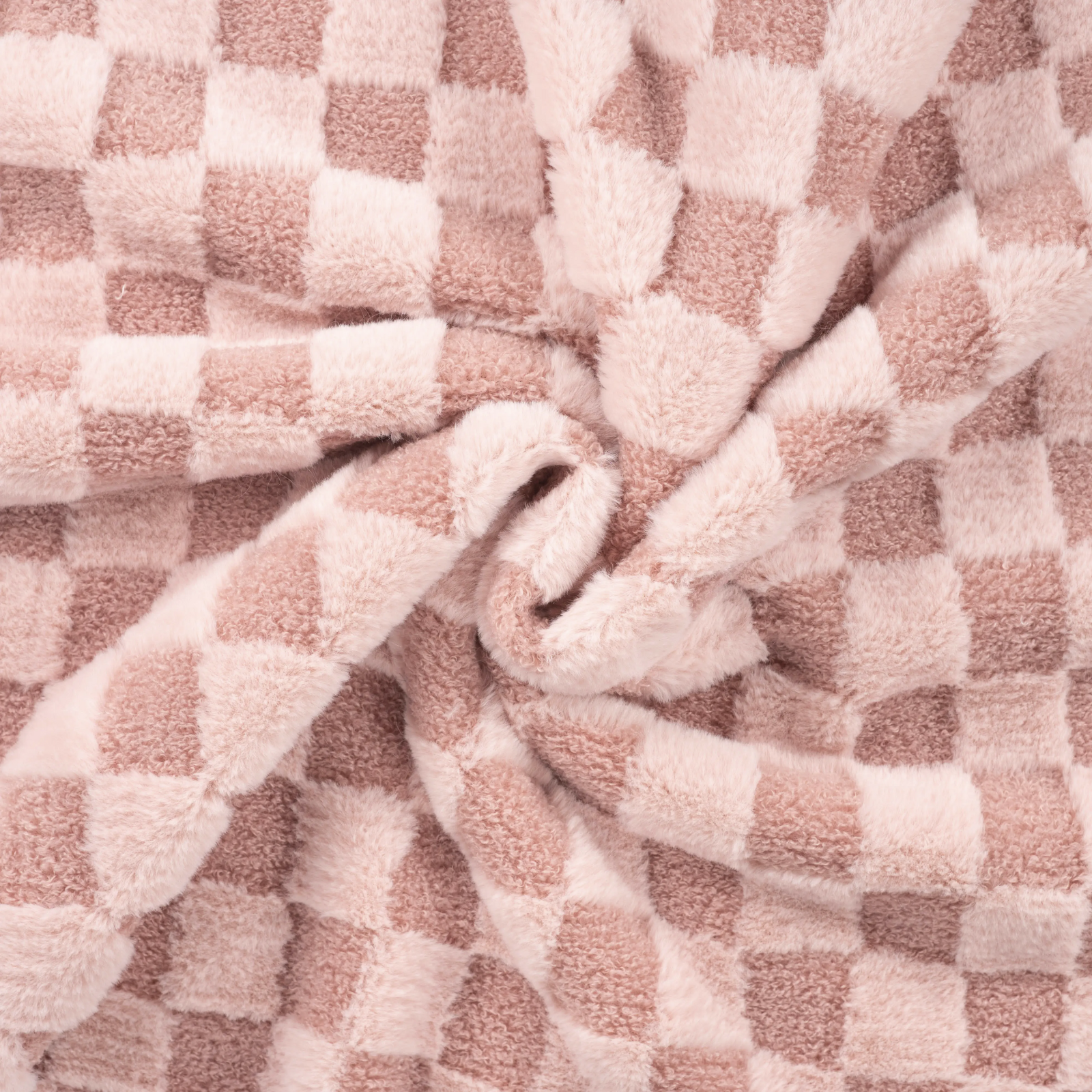 Fellimitat Bouclé Stoff - Karomuster