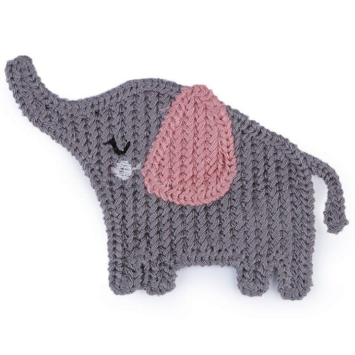 Häkelapplikation/Aufnäher 65 x 85 mm - Elefant