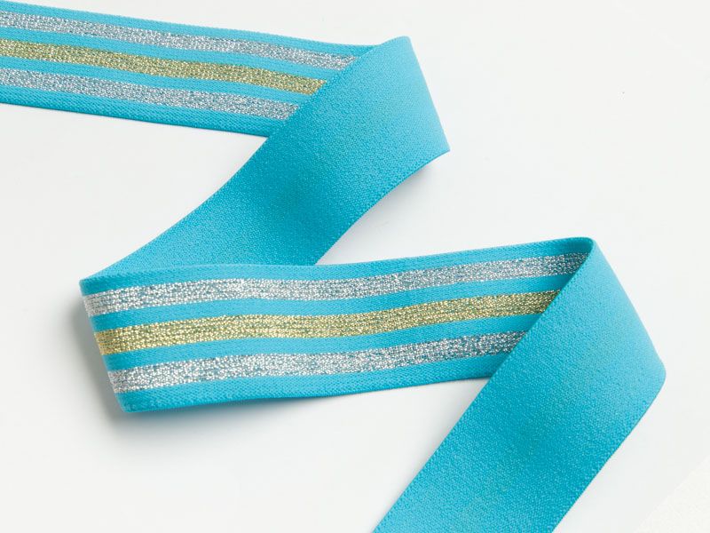 Weiches Gummiband mit Glitzer ca. 40mm - Streifen