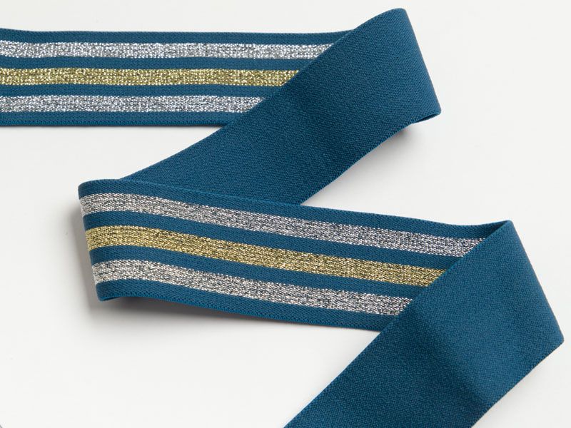 Weiches Gummiband mit Glitzer ca. 40mm - Streifen