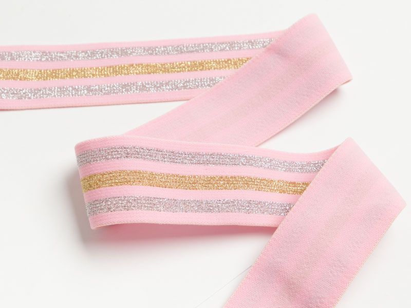 Weiches Gummiband mit Glitzer ca. 40mm - Streifen