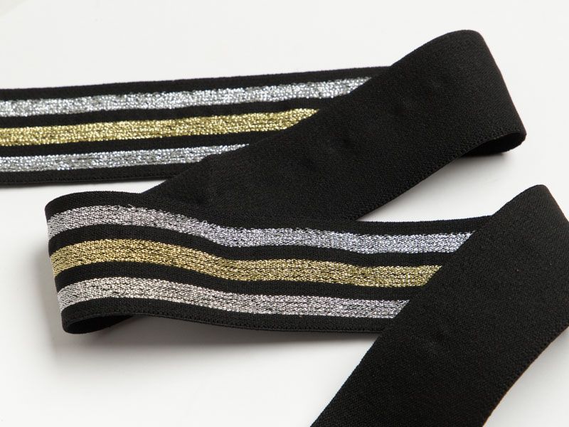 Weiches Gummiband mit Glitzer ca. 40mm - Streifen