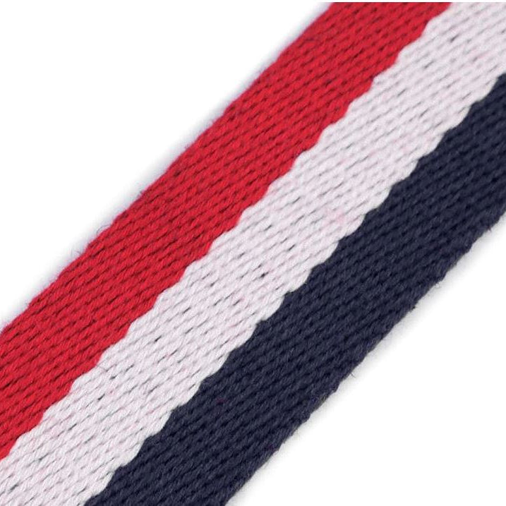 Gurtband ca. 38 mm - Streifen - rot - weiß - dunkelblau