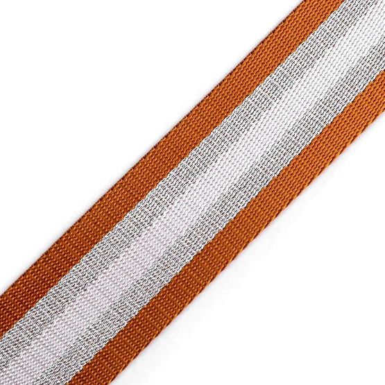 Glatter doppelseitiger Gurtband mit Lurex - 38 mm - Streifen