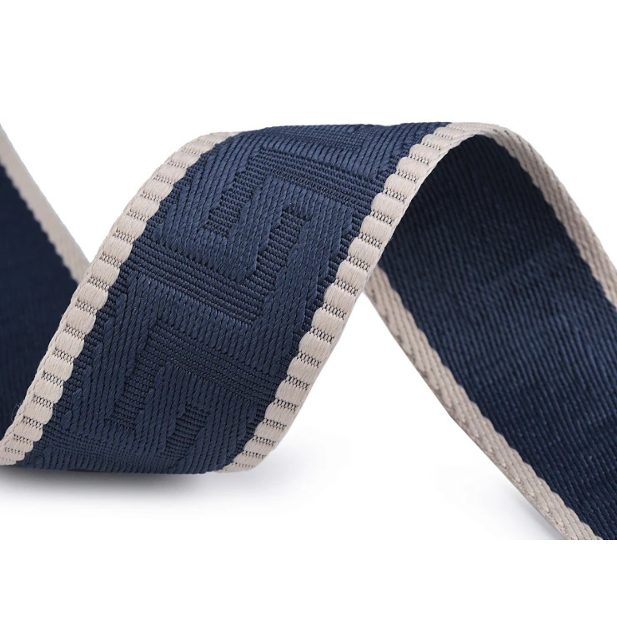 Gurtband ca. 50 mm Ethno - Blau - Creme