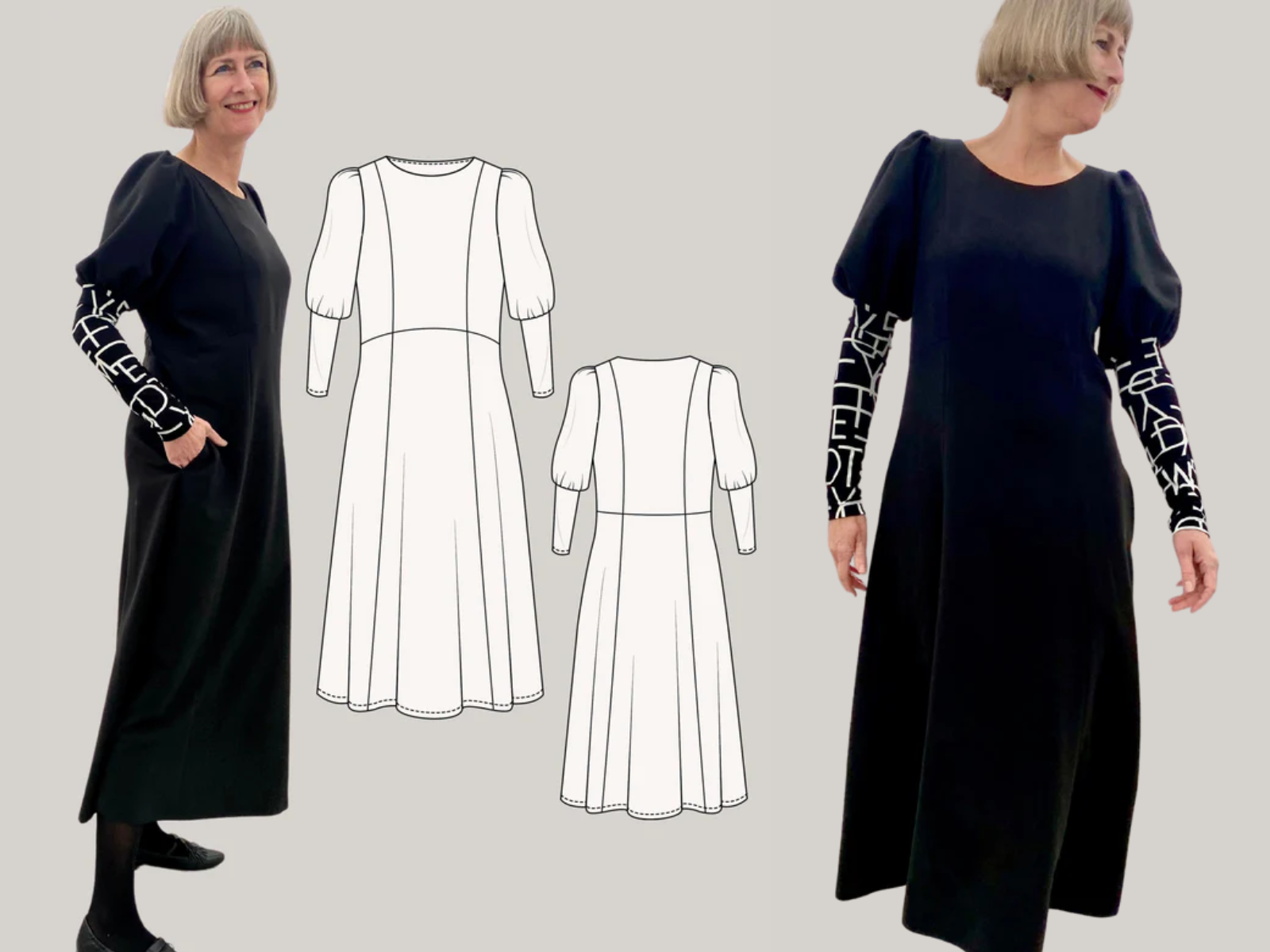 Papierschnittmuster Premium Kleid Barcelona