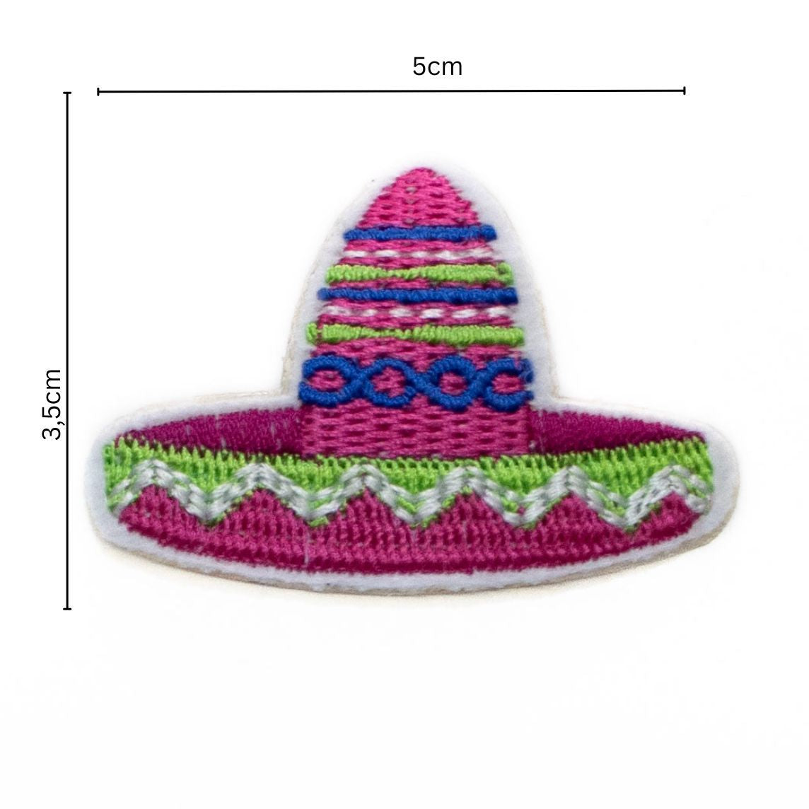 Stick-Applikation zum Aufbügeln ca 5 cm x 3,5 cm - Hut - pink