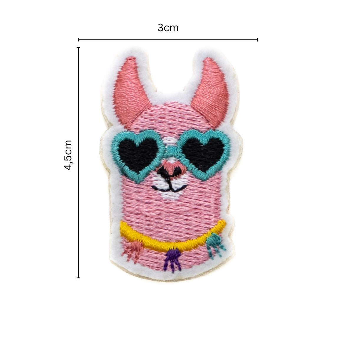 Stick-Applikation zum Aufbügeln ca 3 cm x 4,5 cm - Lama - rosa