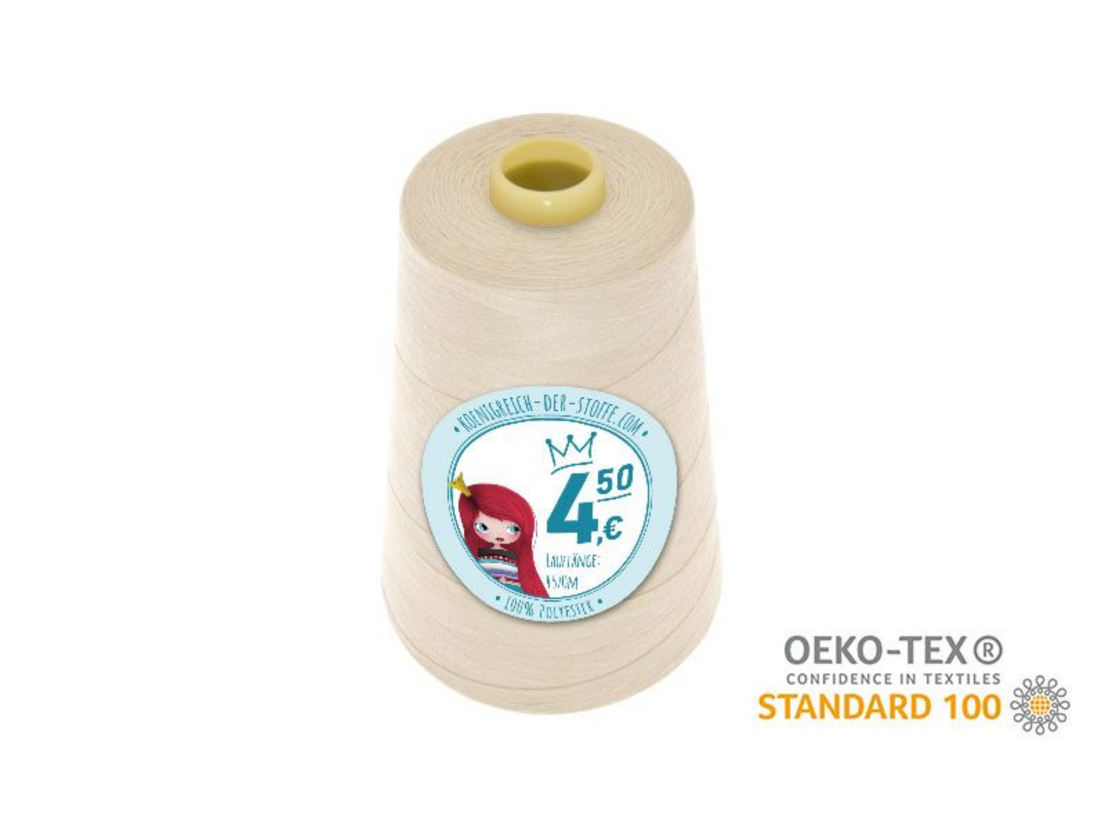🧵 Overlock Nähgarn - 4570 m - Weiß • Creme • Beige • Gelb • Orange