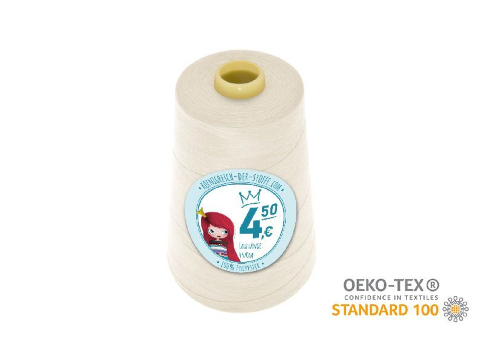 🧵 Overlock Nähgarn - 4570 m - Weiß • Creme • Beige • Gelb • Orange