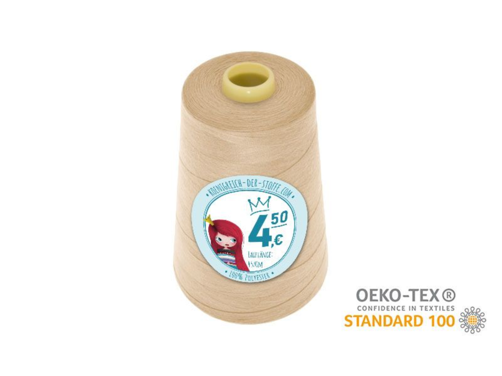 🧵 Overlock Nähgarn - 4570 m - Weiß • Creme • Beige • Gelb • Orange