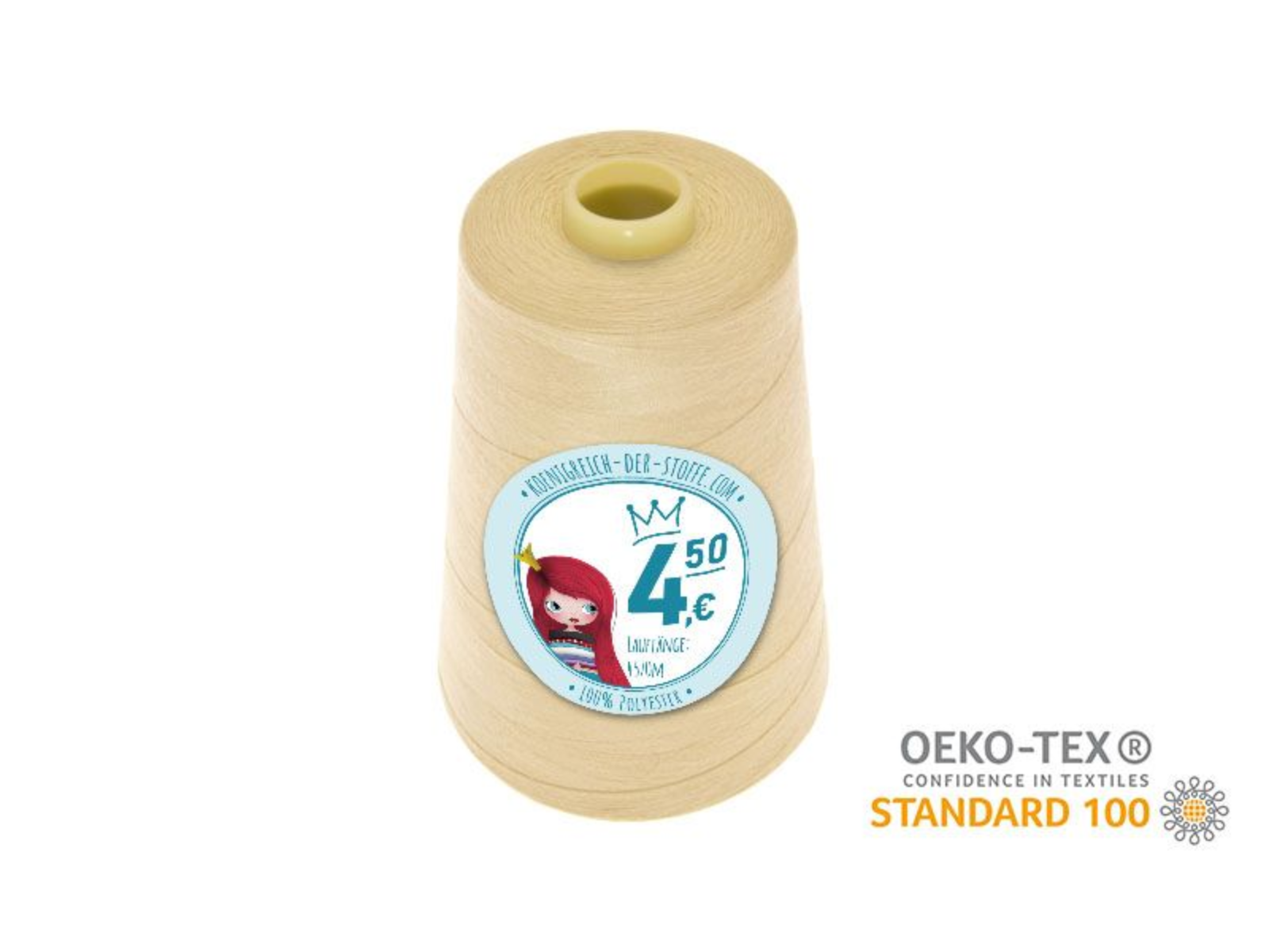 🧵 Overlock Nähgarn - 4570 m - Weiß • Creme • Beige • Gelb • Orange