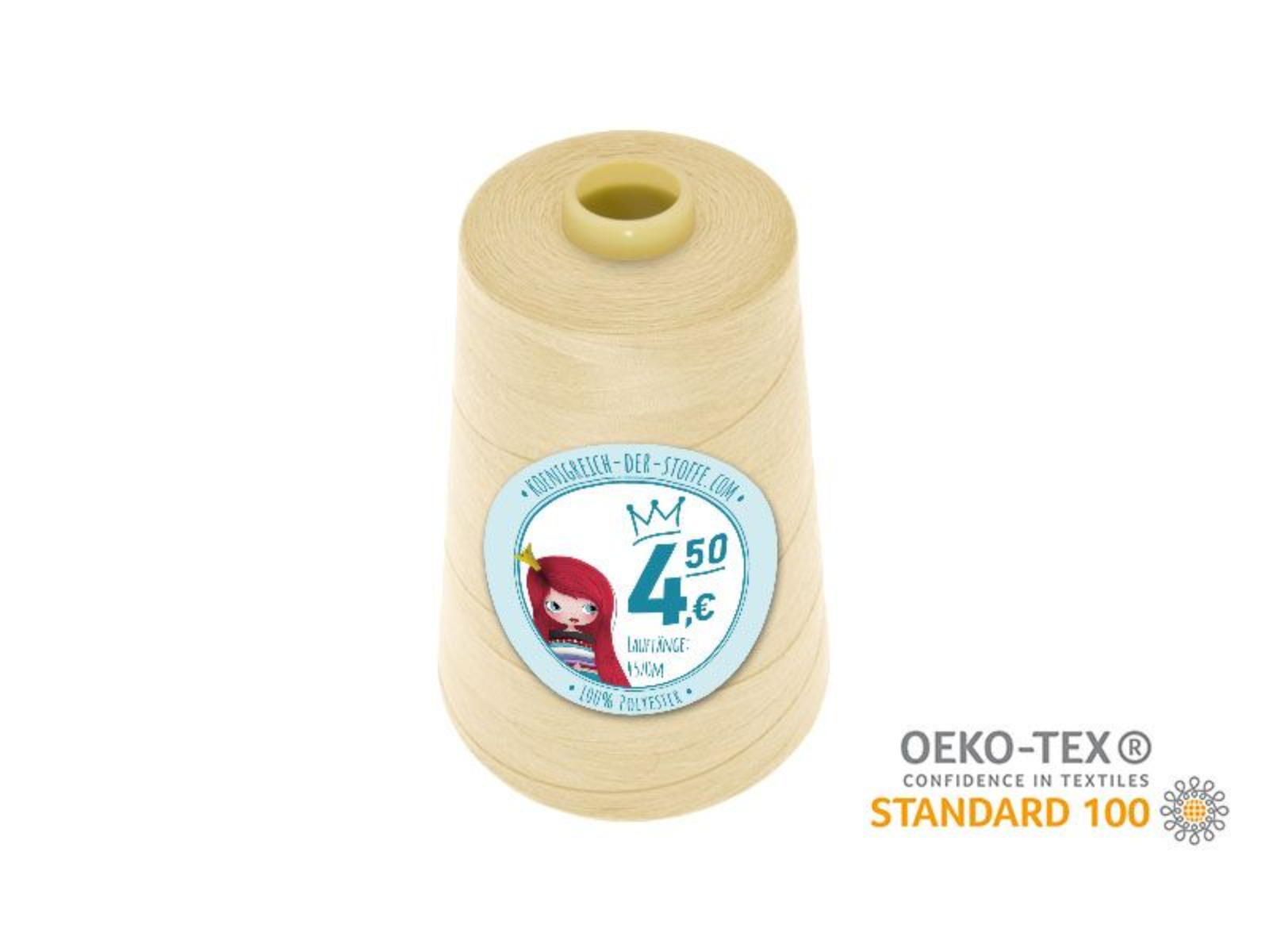 🧵 Overlock Nähgarn - 4570 m - Weiß • Creme • Beige • Gelb • Orange