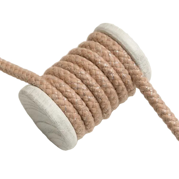 Baumwoll Kordel / Hoodie-Band mit Glitzer Ø 10 mm