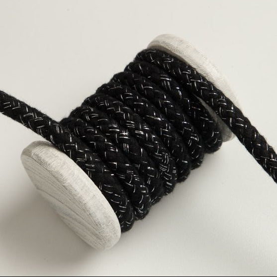 Baumwoll Kordel / Hoodie-Band mit Glitzer Ø 10 mm