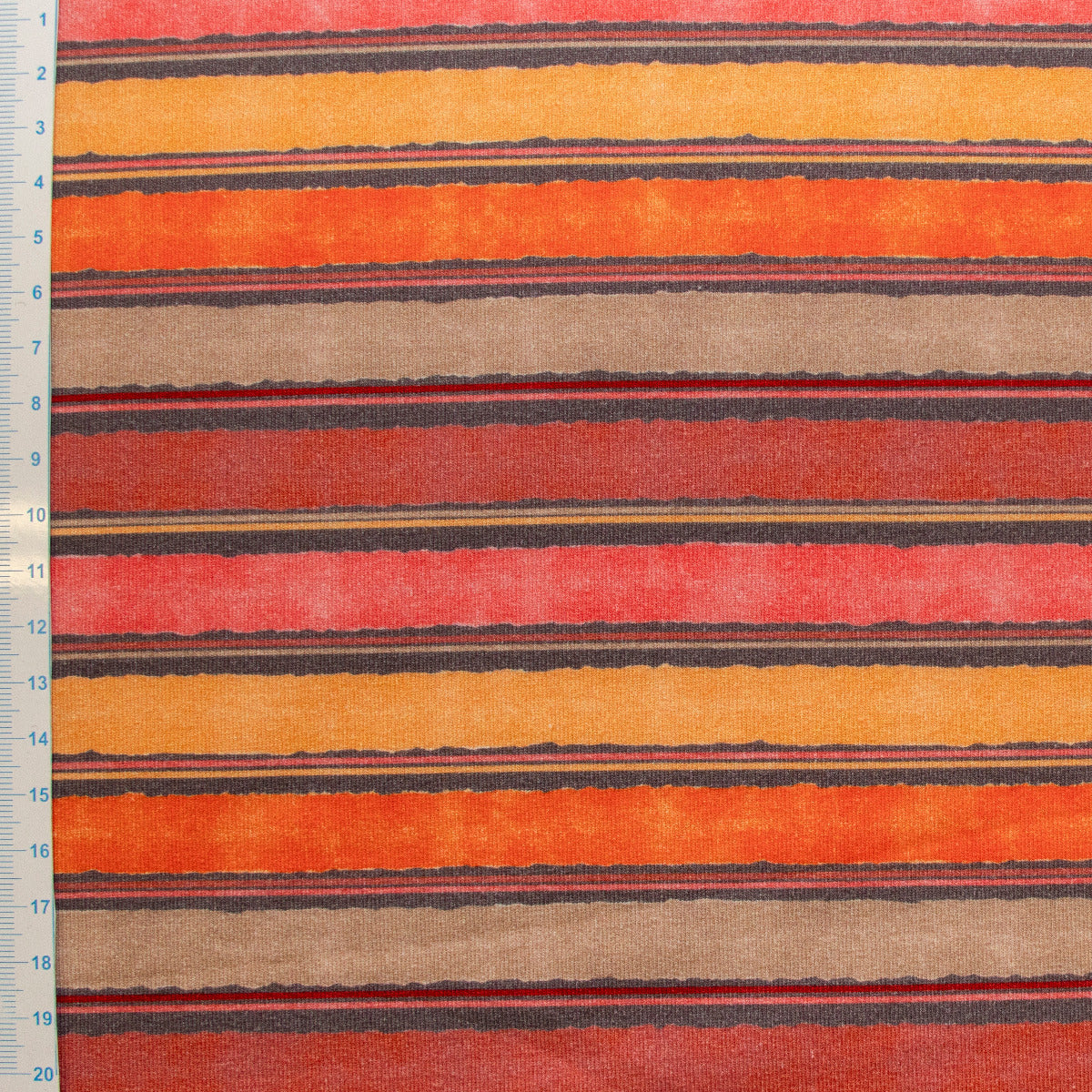 French Terry Digitaldruck - Streifen - orange - rost