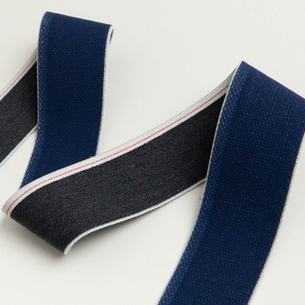 Gummiband in Jeansoptik mit weißem Randstreifen ca. 40mm