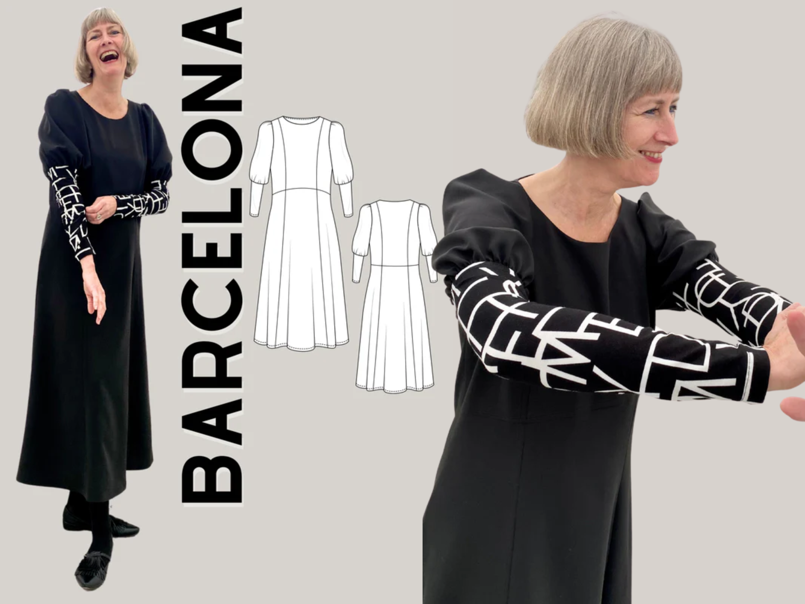 Papierschnittmuster Premium Kleid Barcelona