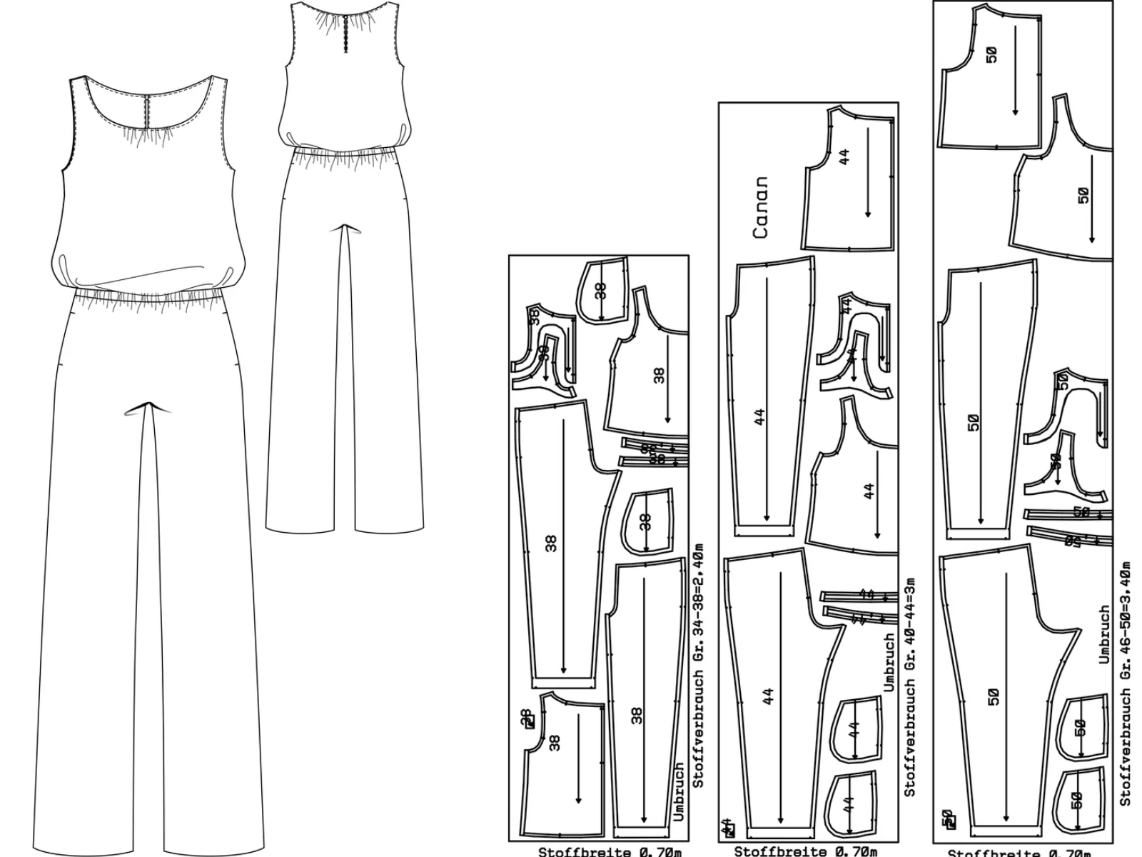 Papierschnittmuster Overall Canan
