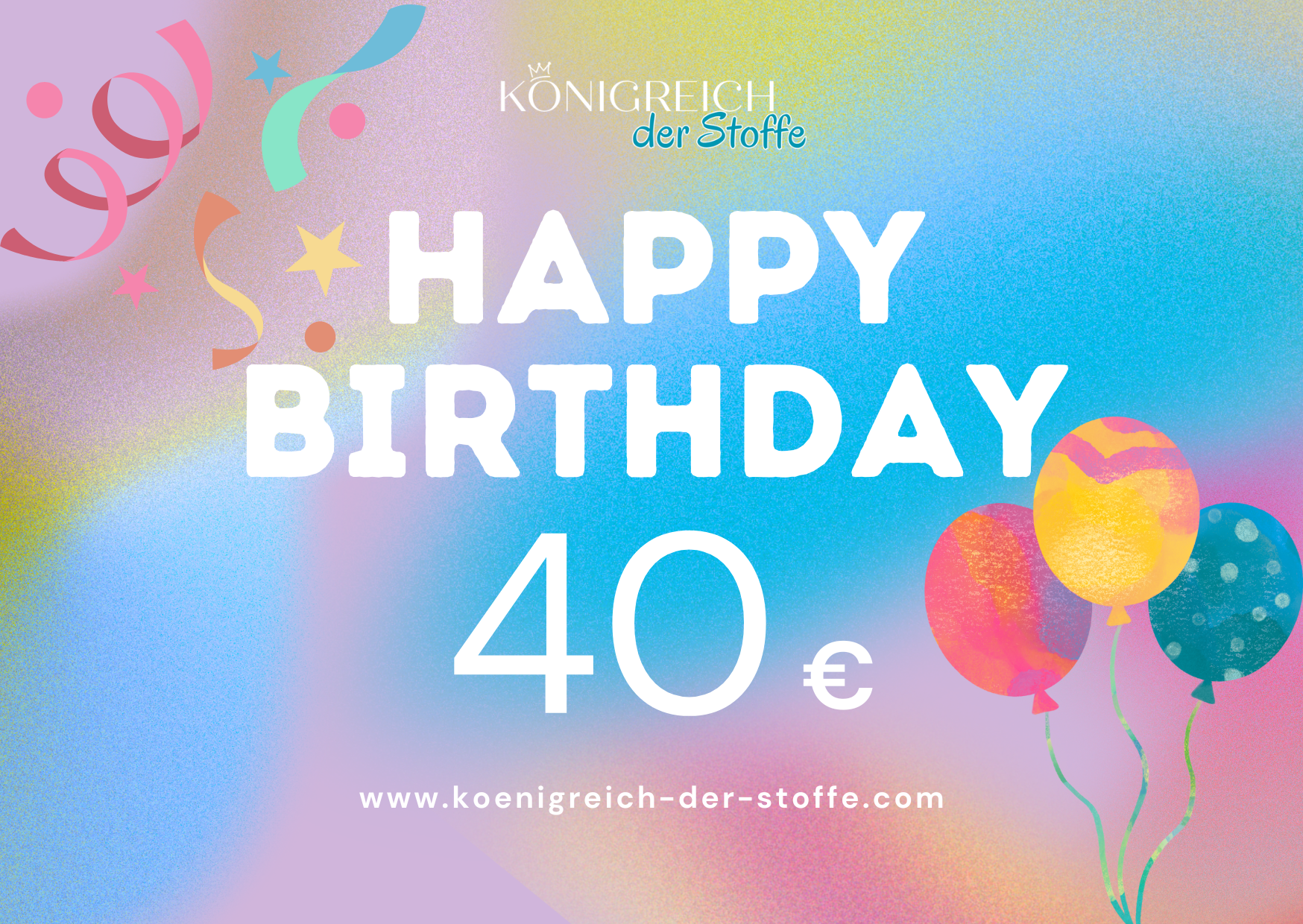 🎉 Geburtstag Gutschein - Königreich der Stoffe