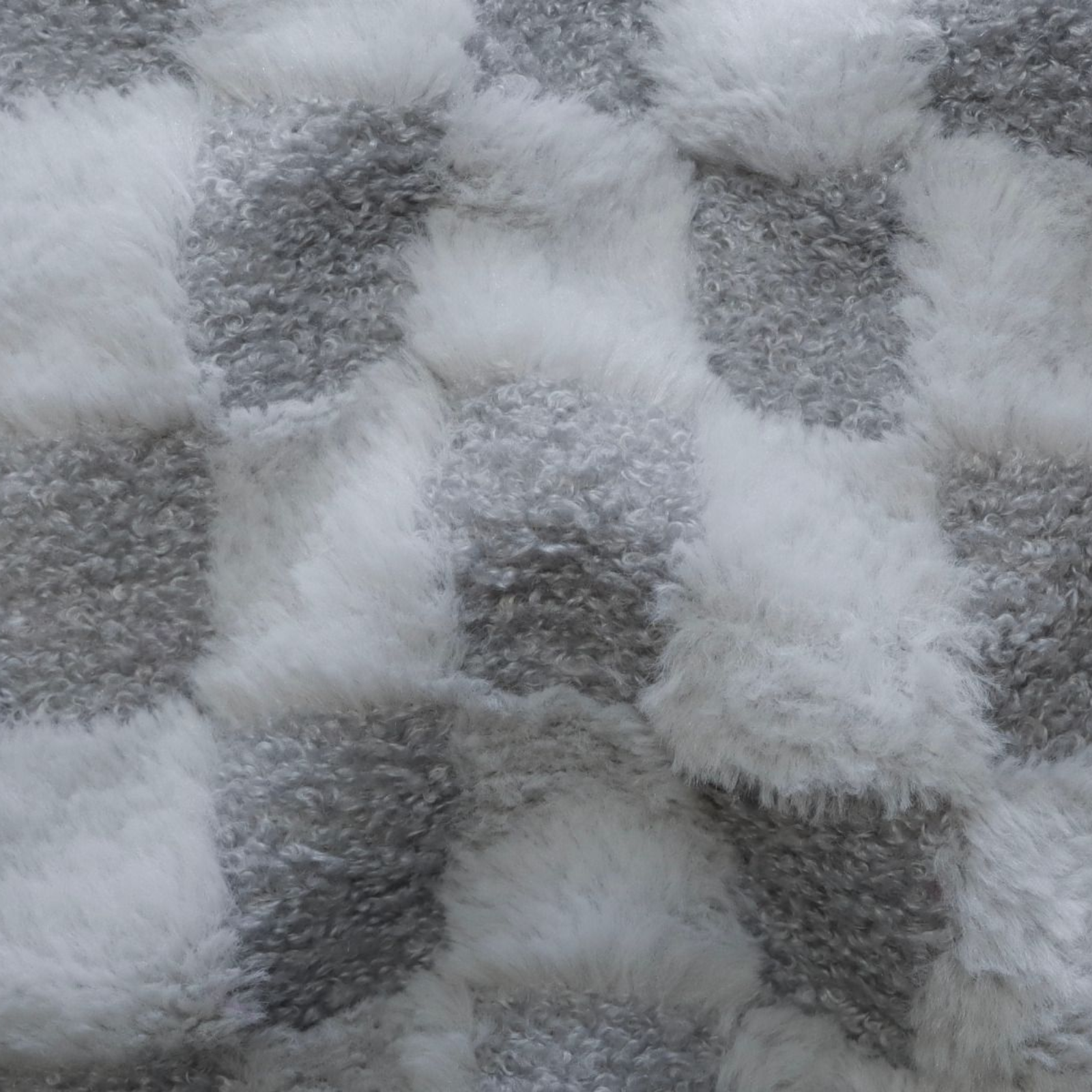 Fellimitat Bouclé Stoff - Karomuster