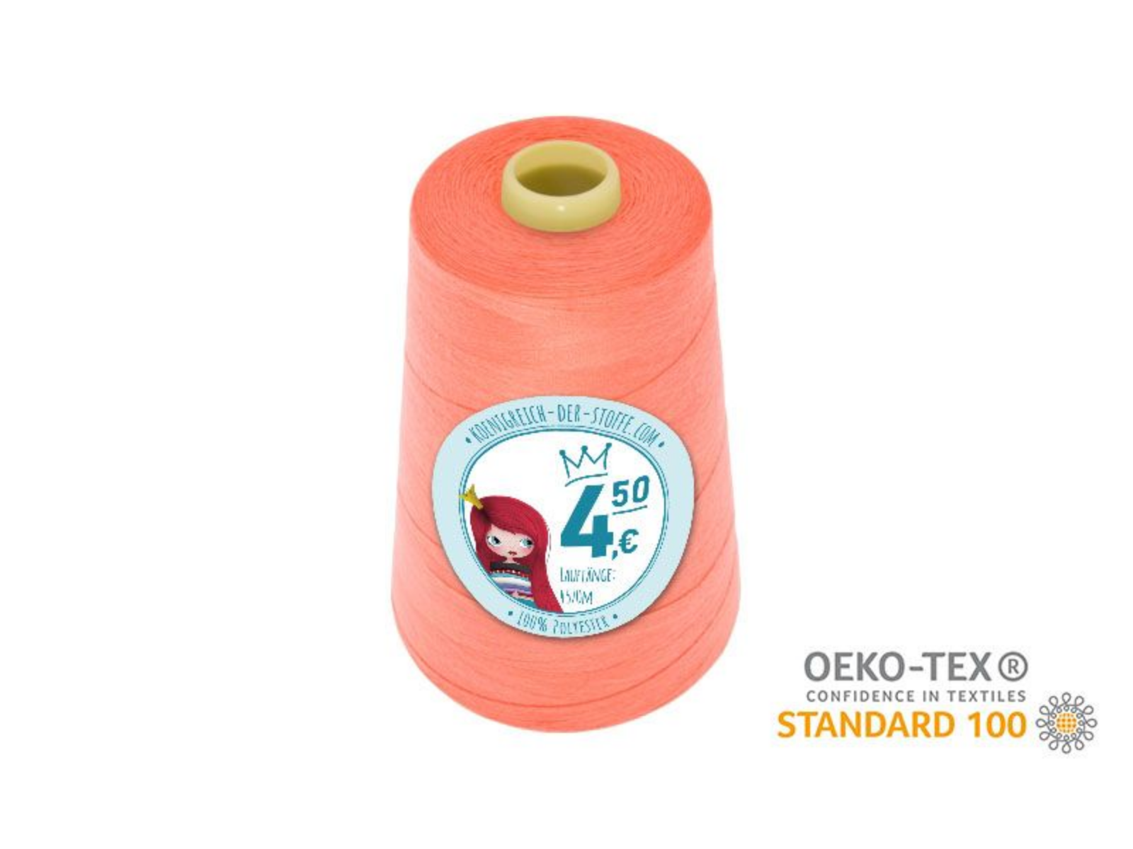 🧵 Overlock Nähgarn - 4570 m - Orange • Rosa • Beige