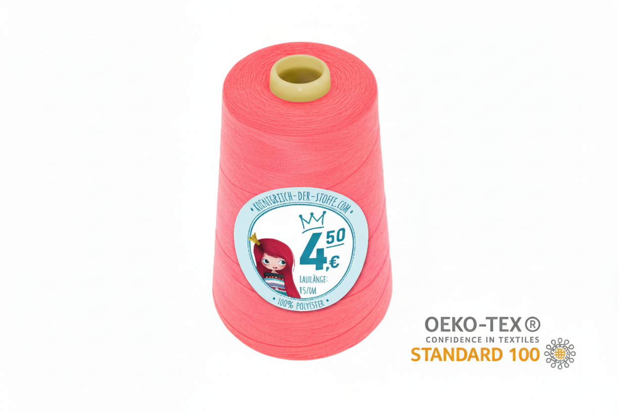 🧵 Overlock Nähgarn - 4570 m - Orange • Rosa • Beige