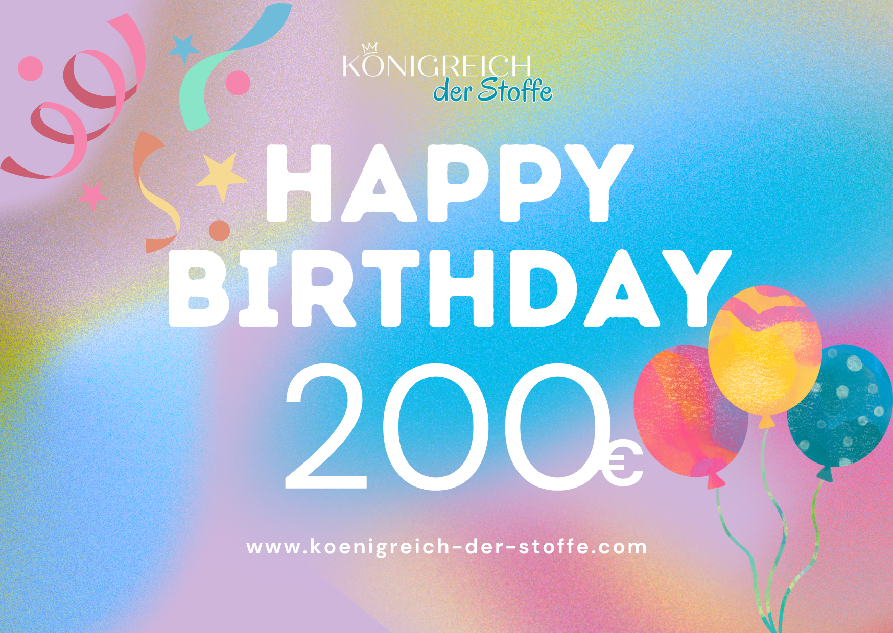 🎉 Geburtstag Gutschein - Königreich der Stoffe